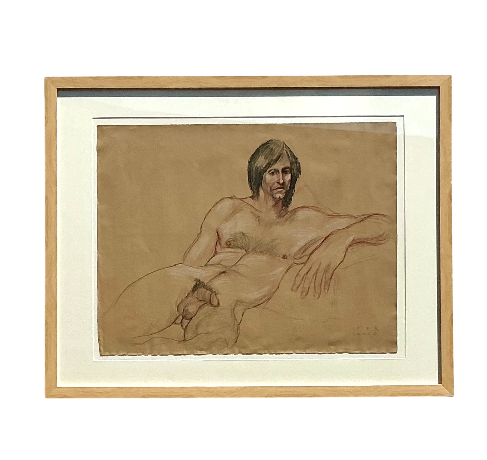 Vintage Boho Original Sketch Of Man
