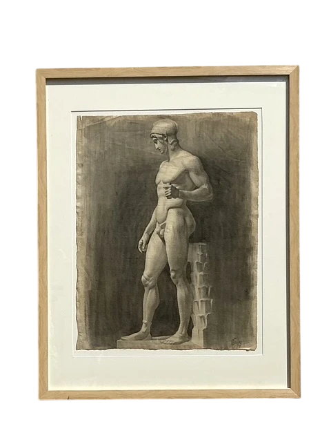 Vintage Boho Original Pencil Sketch Of Man