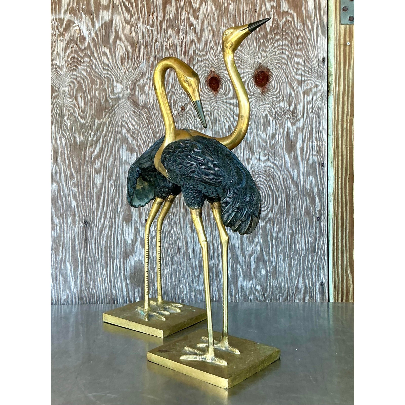 Vintage Boho Brass and Pewter - A Pair - Side view