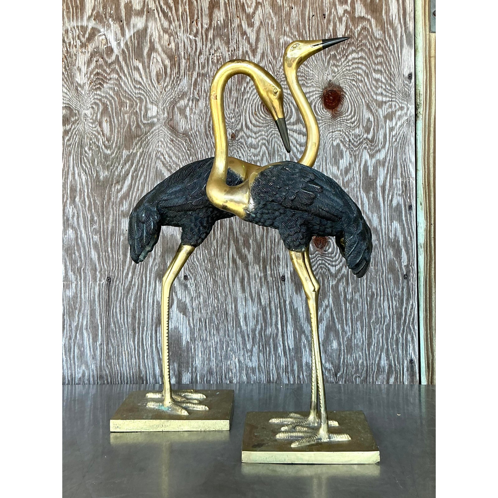 Vintage Boho Brass and Pewter - A Pair - Detail view