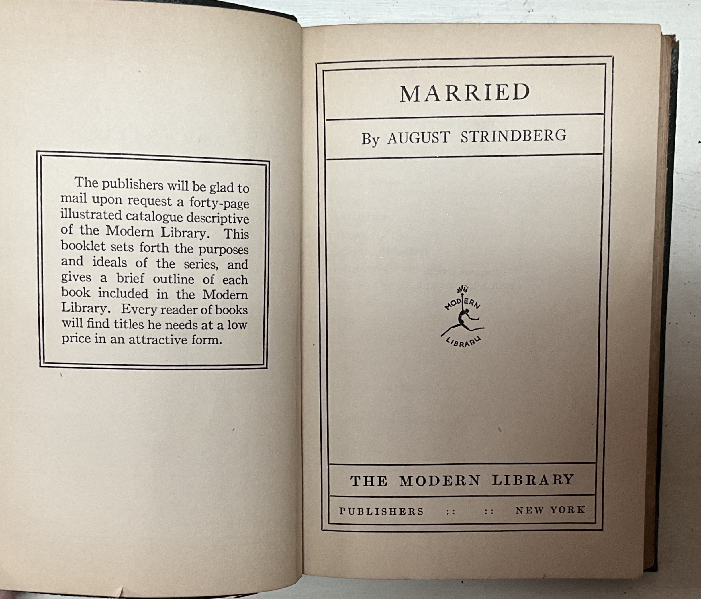 Vintage Regency First Modern Library Edition of Married  - Back view