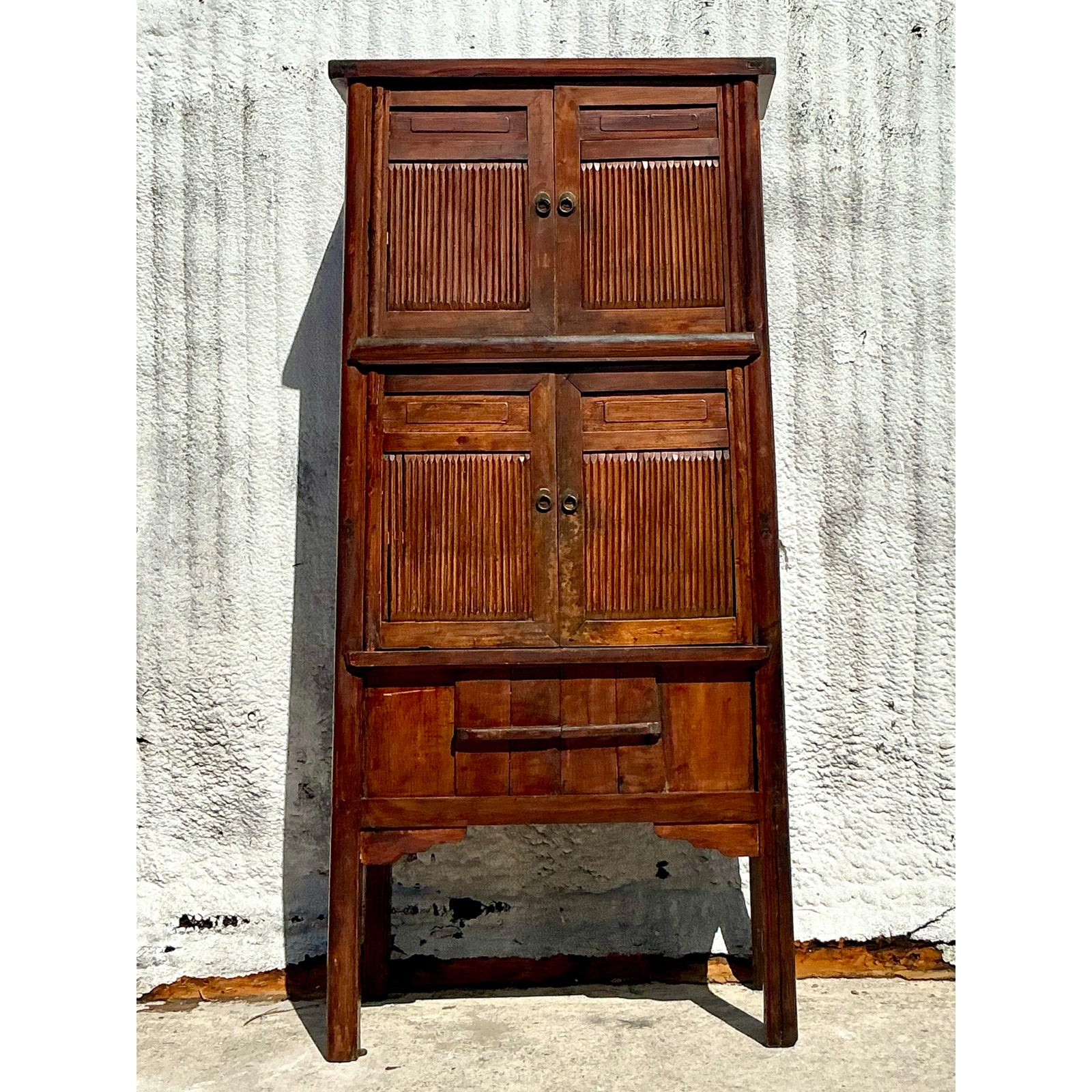 Vintage Boho Teak Tall Cabinet - Detail view