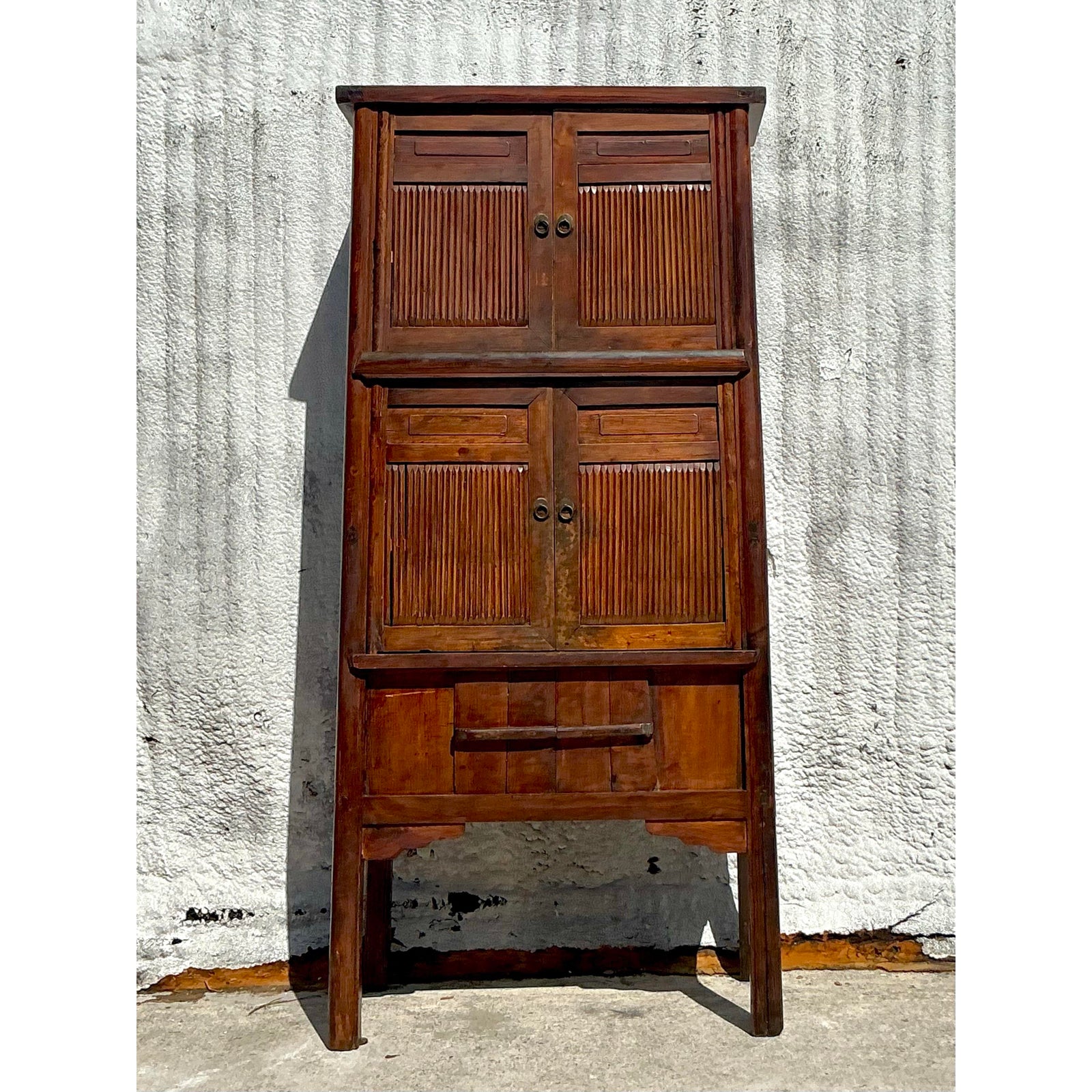 Vintage Boho Teak Tall Cabinet - Back view