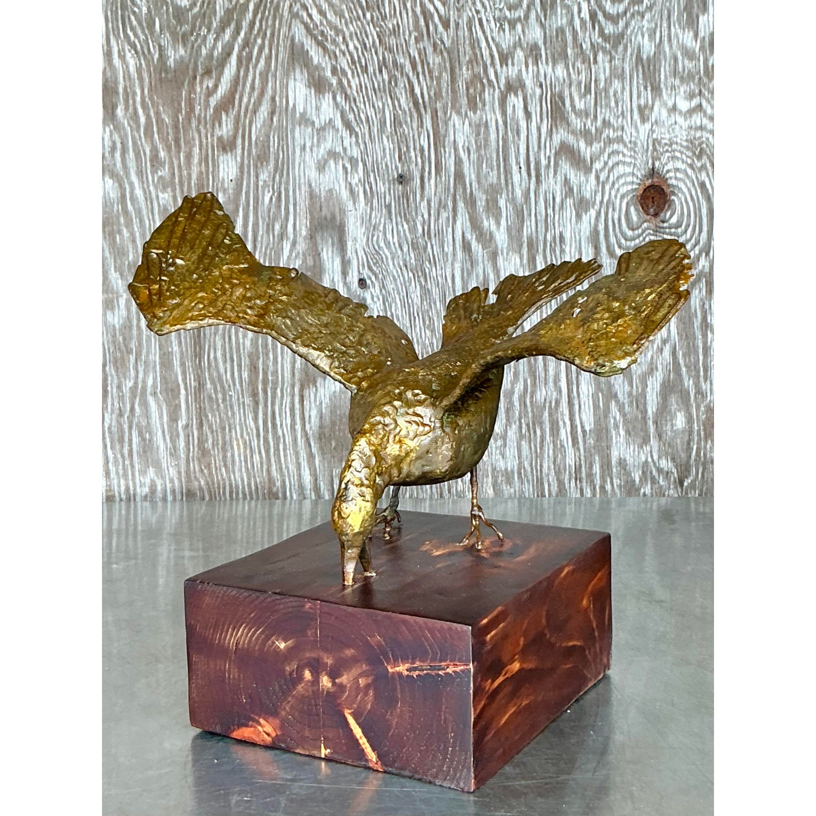Vintage Boho Gilt Tipped Bird Sculpture - Detail view
