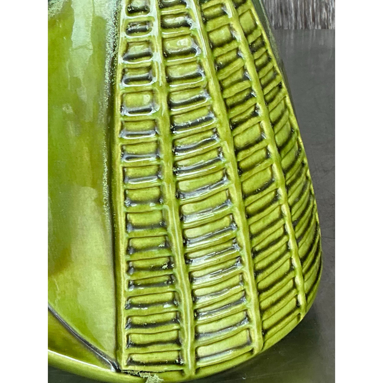 Vintage Mid-Century Modern Marcia of California Glazed Ceramic Coffee Service- 3 Pieces - Back view