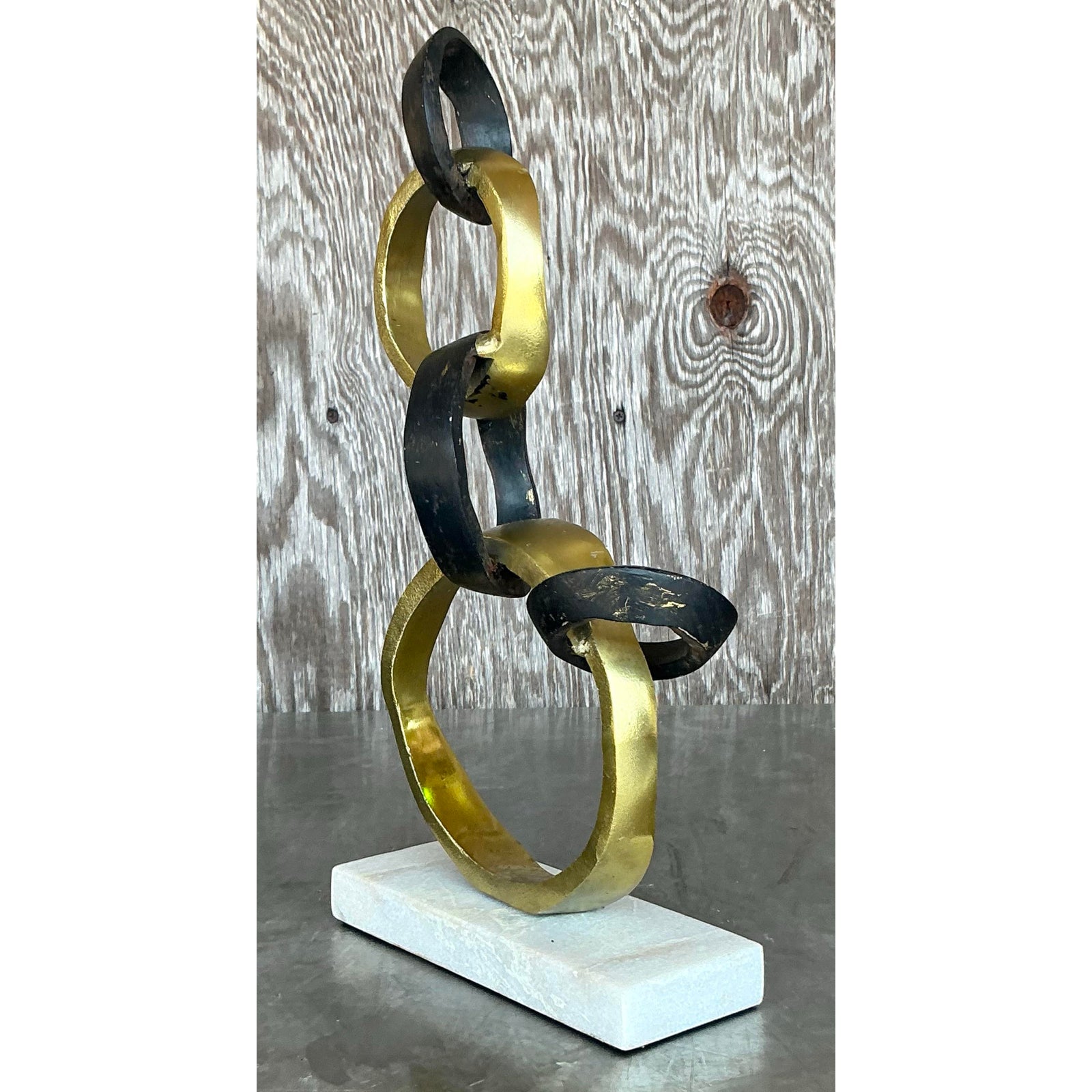 Late 20th Century Vintage Boho Abstract Rings Sculpture - Side view