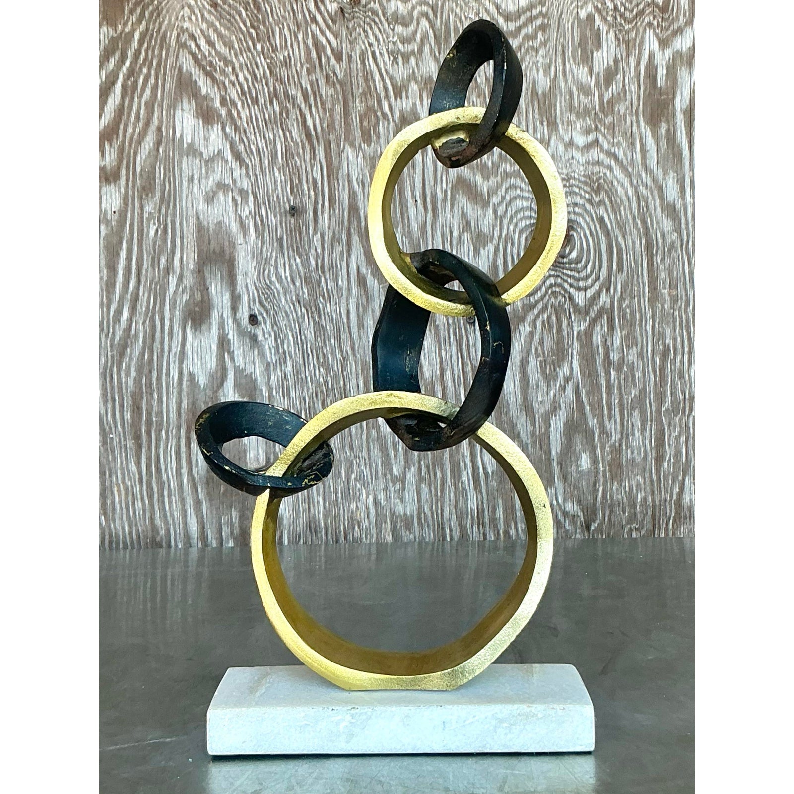 Late 20th Century Vintage Boho Abstract Rings Sculpture - Detail view