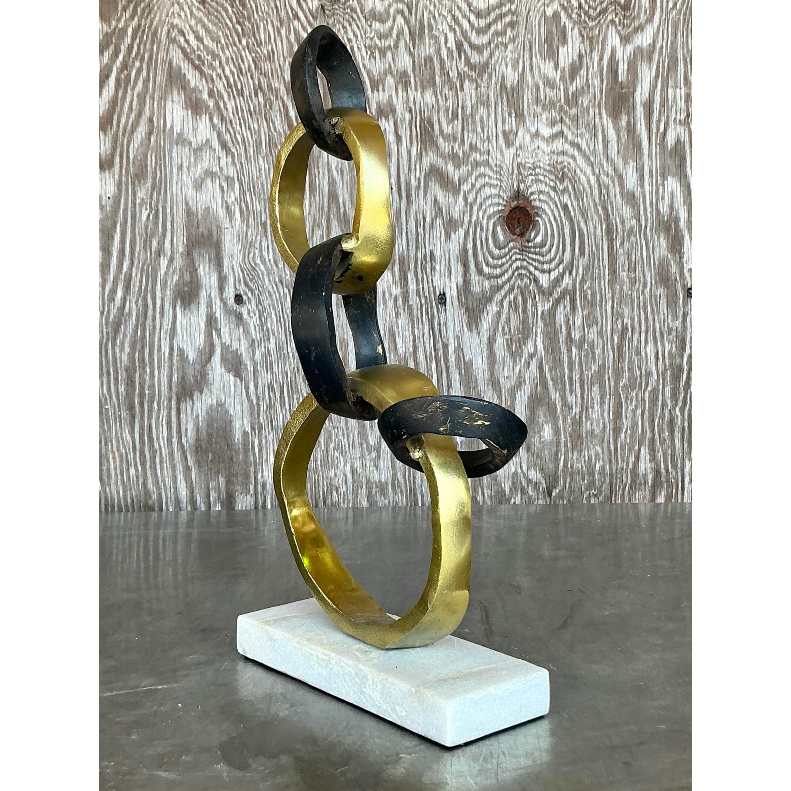 Late 20th Century Vintage Boho Abstract Rings Sculpture - Back view
