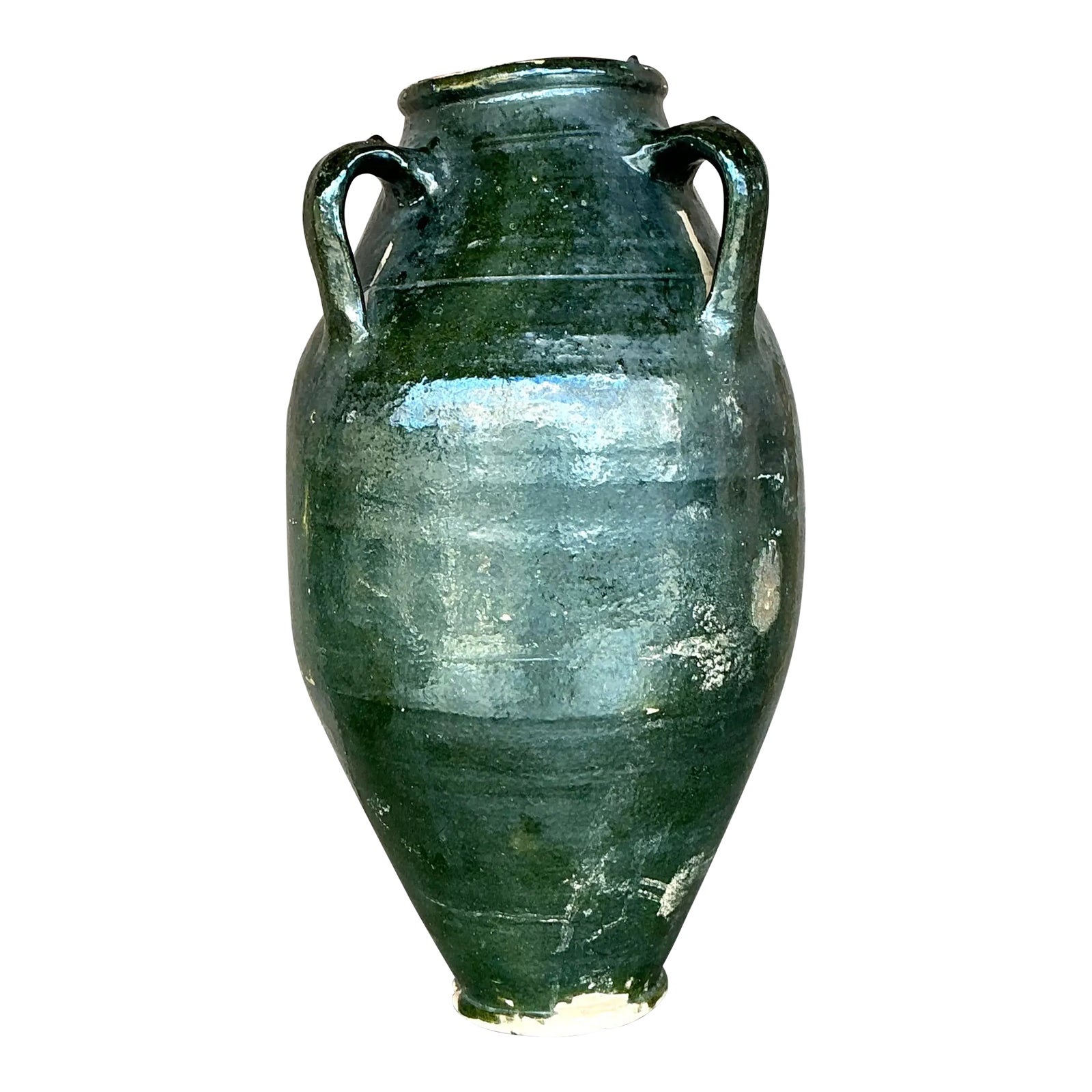 Vintage Boho Glazed Terra Cotta Urn