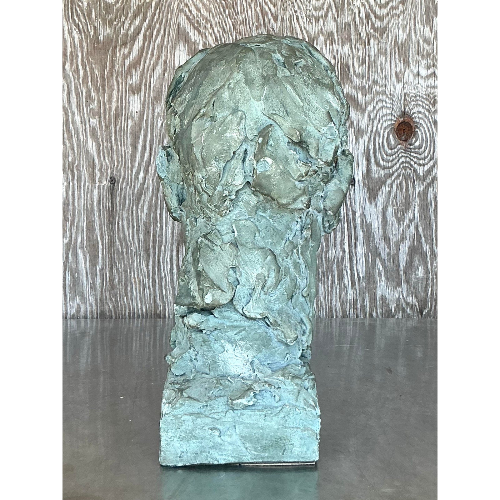 Vintage Postmodern Plaster Bust of Freud - Back view