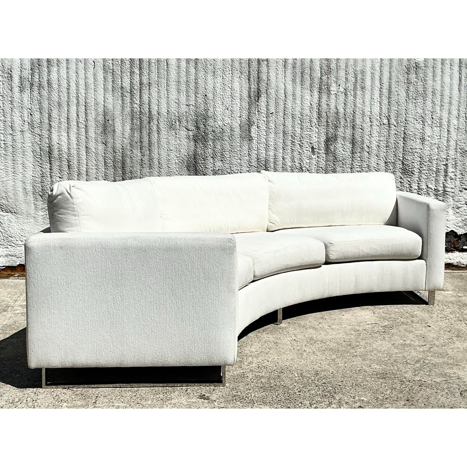 Vintage Boho Milo Baughman for Thayer Coggin Angled Sofa - Side view