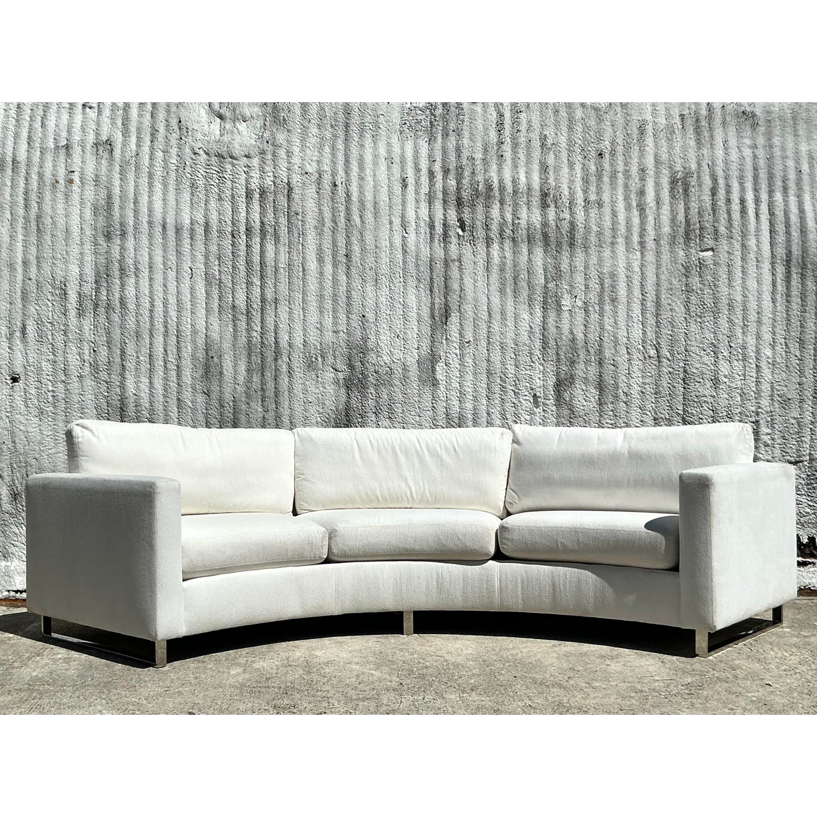 Vintage Boho Milo Baughman for Thayer Coggin Angled Sofa - Back view