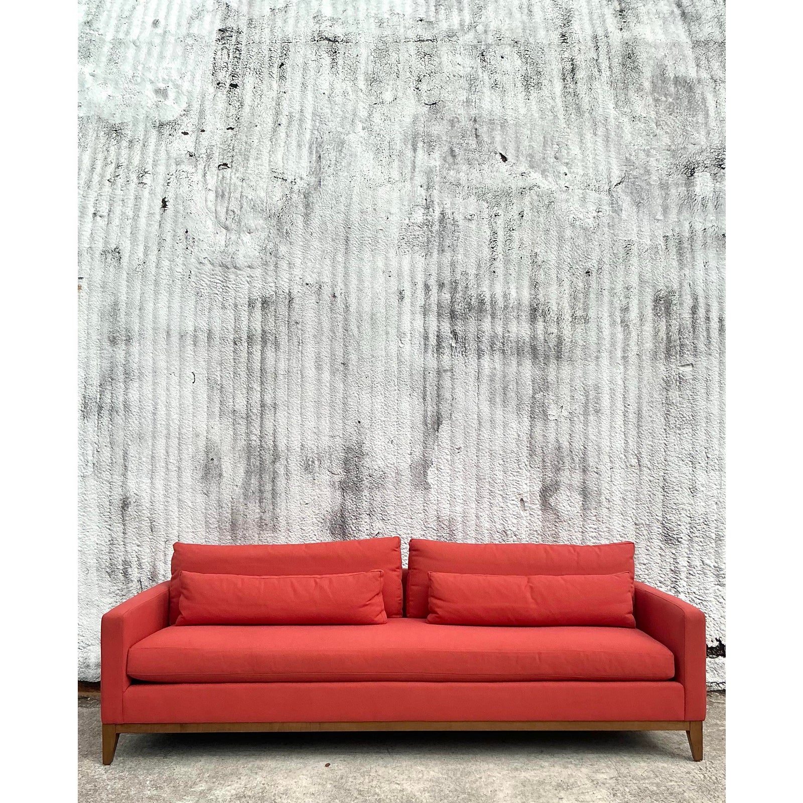 Vintage Boho Kravet Tuxedo Sofa in Perennials Nailhead - Top view