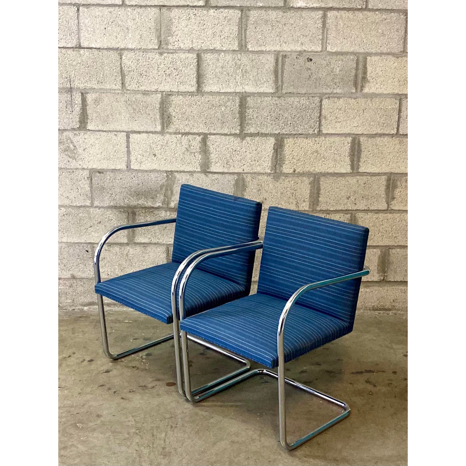 Vintage Midcentury Knoll Tubular Brno Chairs - a Pair - Top view