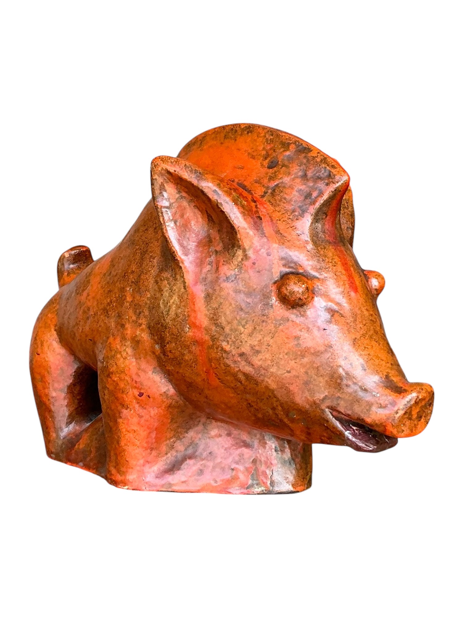 Vintage Boho Ludwig Konig Glazed Ceramic Pig