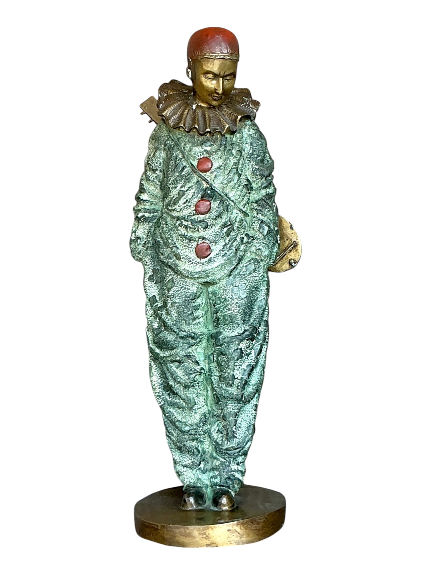 Vintage Italian Bronze Clown Sculpture 