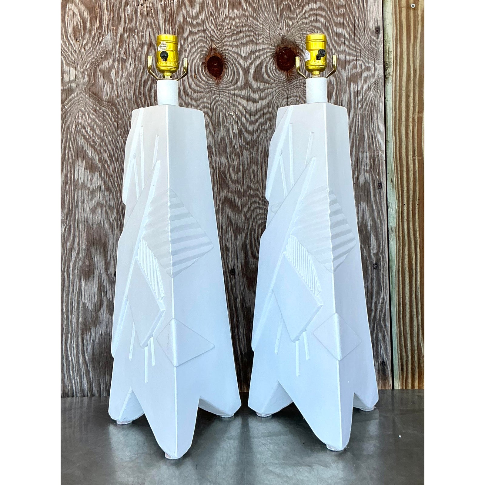 Vintage Mid 20th Century ArtMaster Plaster Lamps - A Pair - Top view