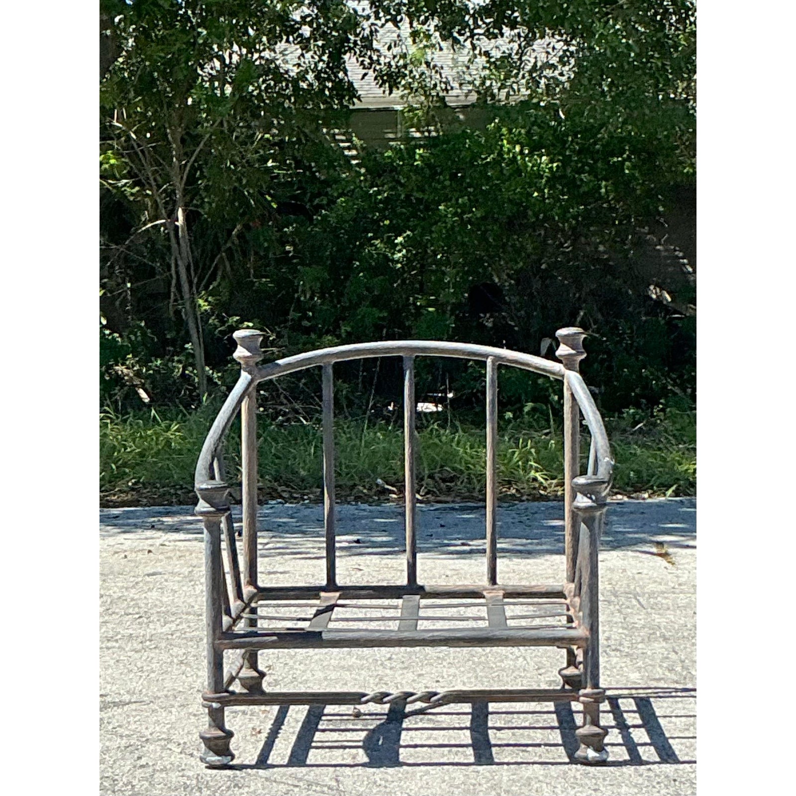 Vintage Regency Cast Aluminum Lounge Chair - Back view
