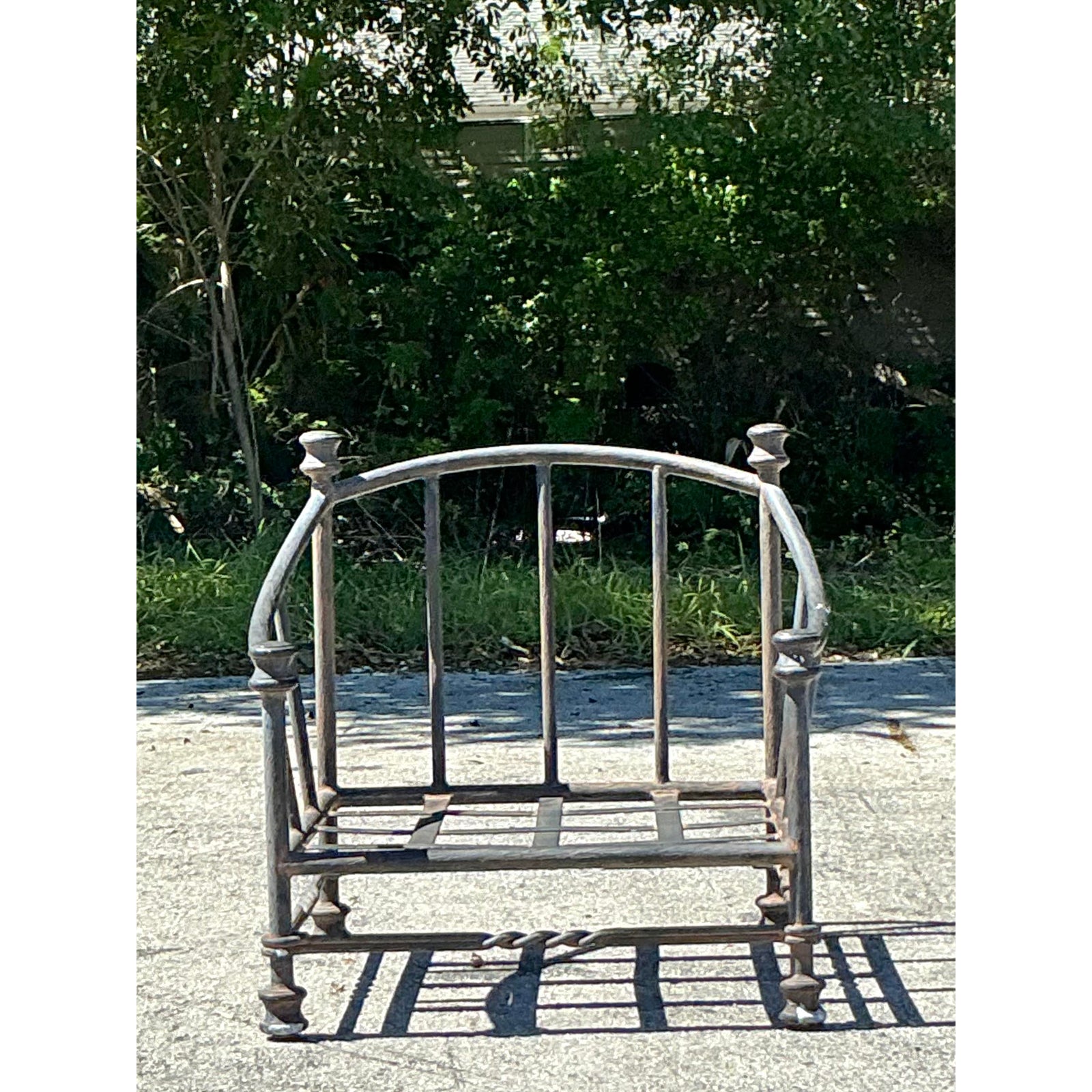 Vintage Regency Cast Aluminum Lounge Chair - Top view