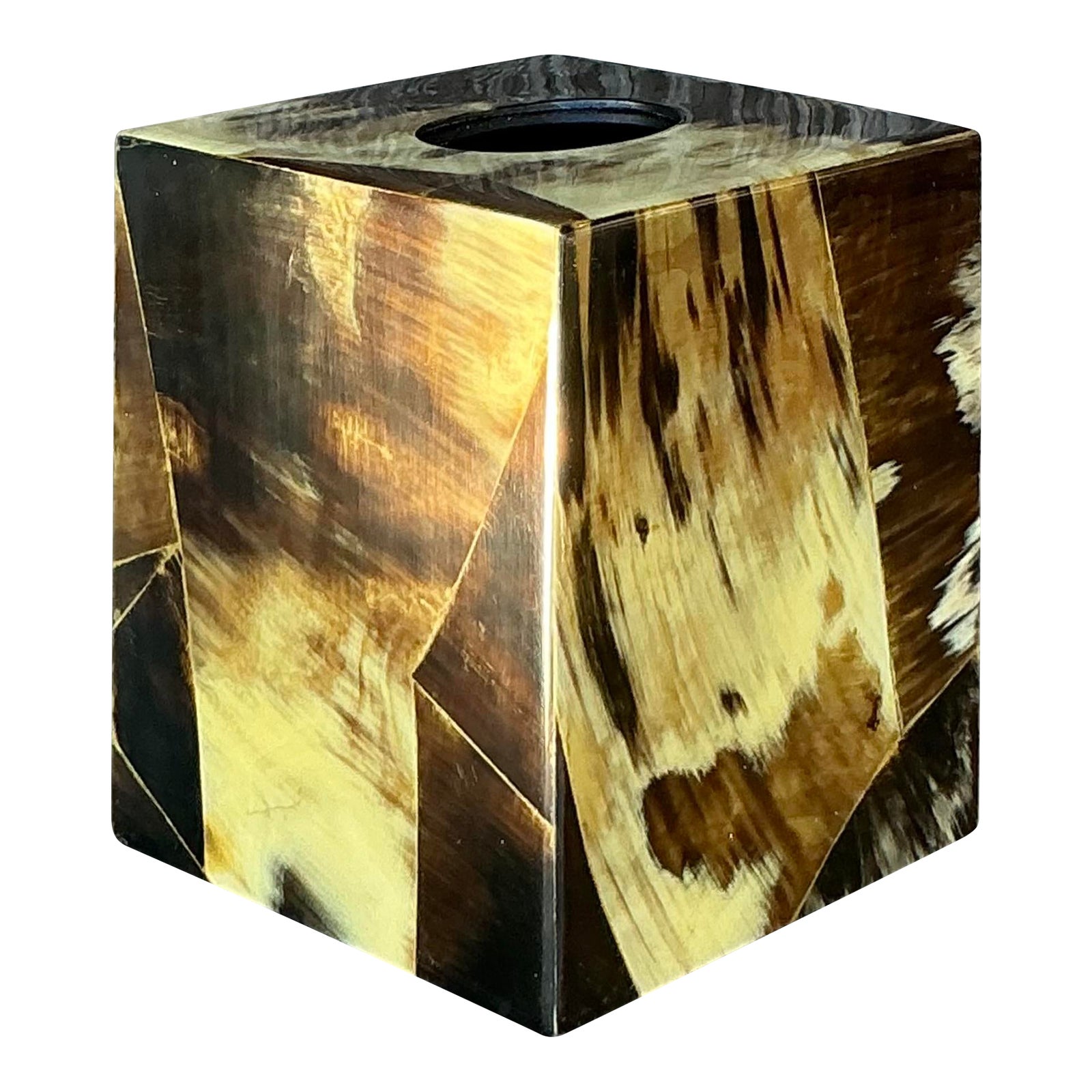 Vintage Boho Tessellated Horn Tissue Box Cover