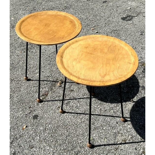 Mid 20th Century Vintage Tony Paul Tempo Group Tray Tables - A Pair - Detail view
