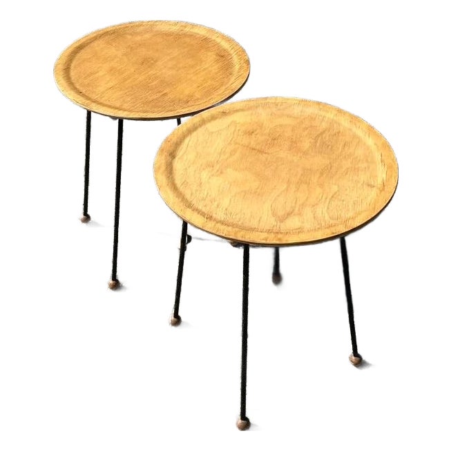 Mid 20th Century Vintage Tony Paul Tempo Group Tray Tables - A Pair