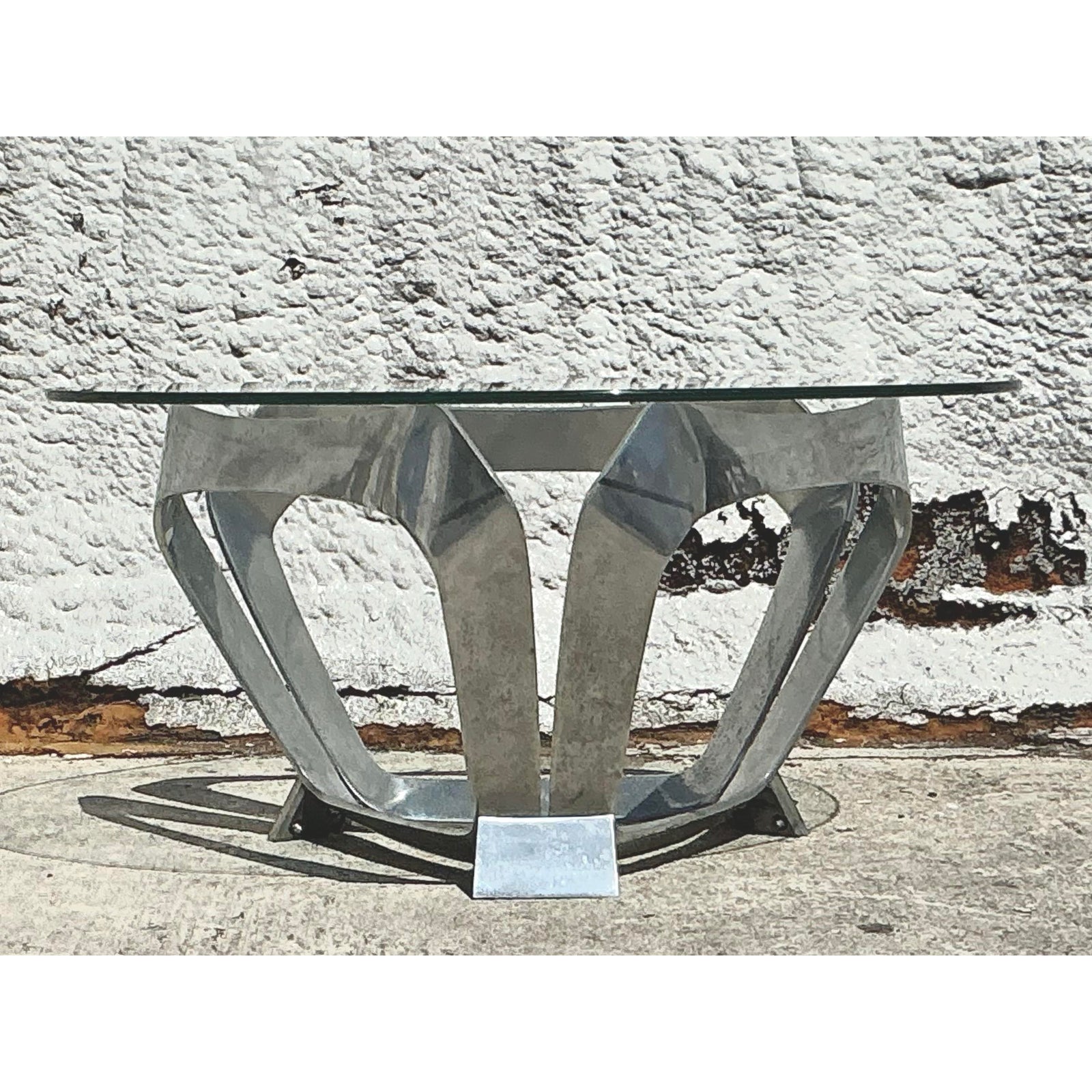 Vintage 1970 Aluminum Coffee Table After Knut Hestergberg - Back view