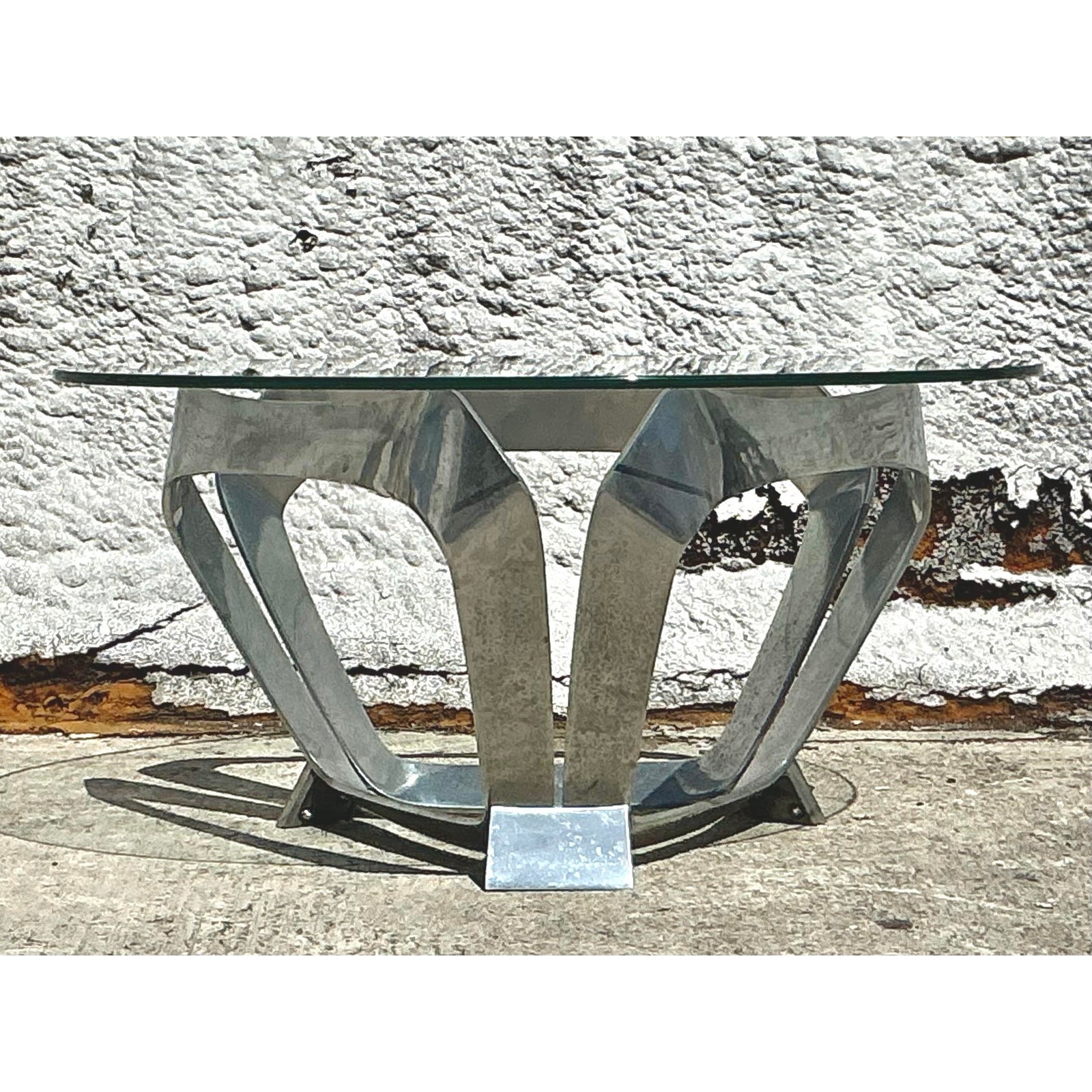 Vintage 1970 Aluminum Coffee Table After Knut Hestergberg - Top view