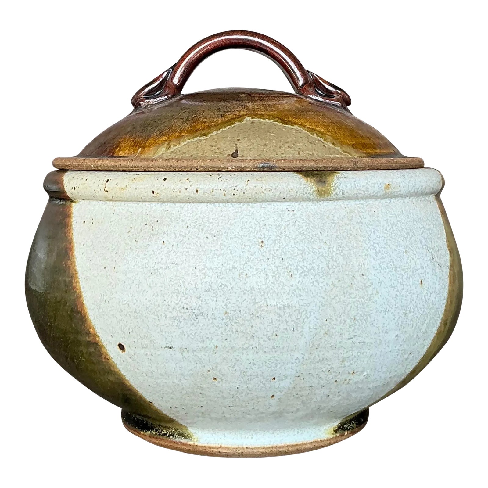 Vintage Boho Studio Pottery Lidded Bowl