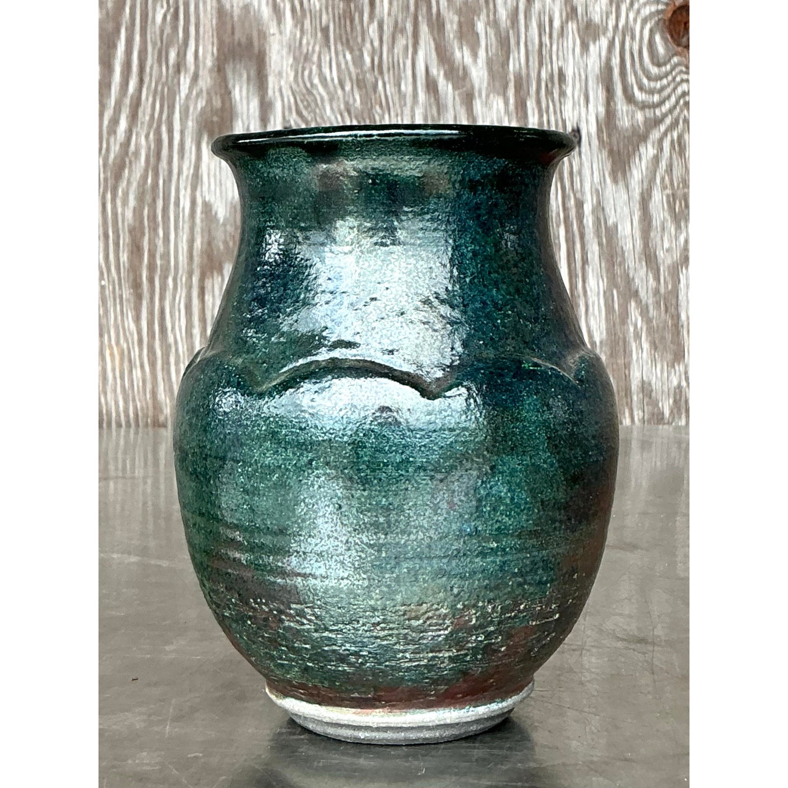 Vintage Boho Original Studio Pottery Vase - Back view