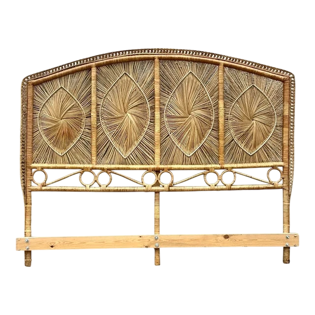 Coastal Woven Rattan King Headboard