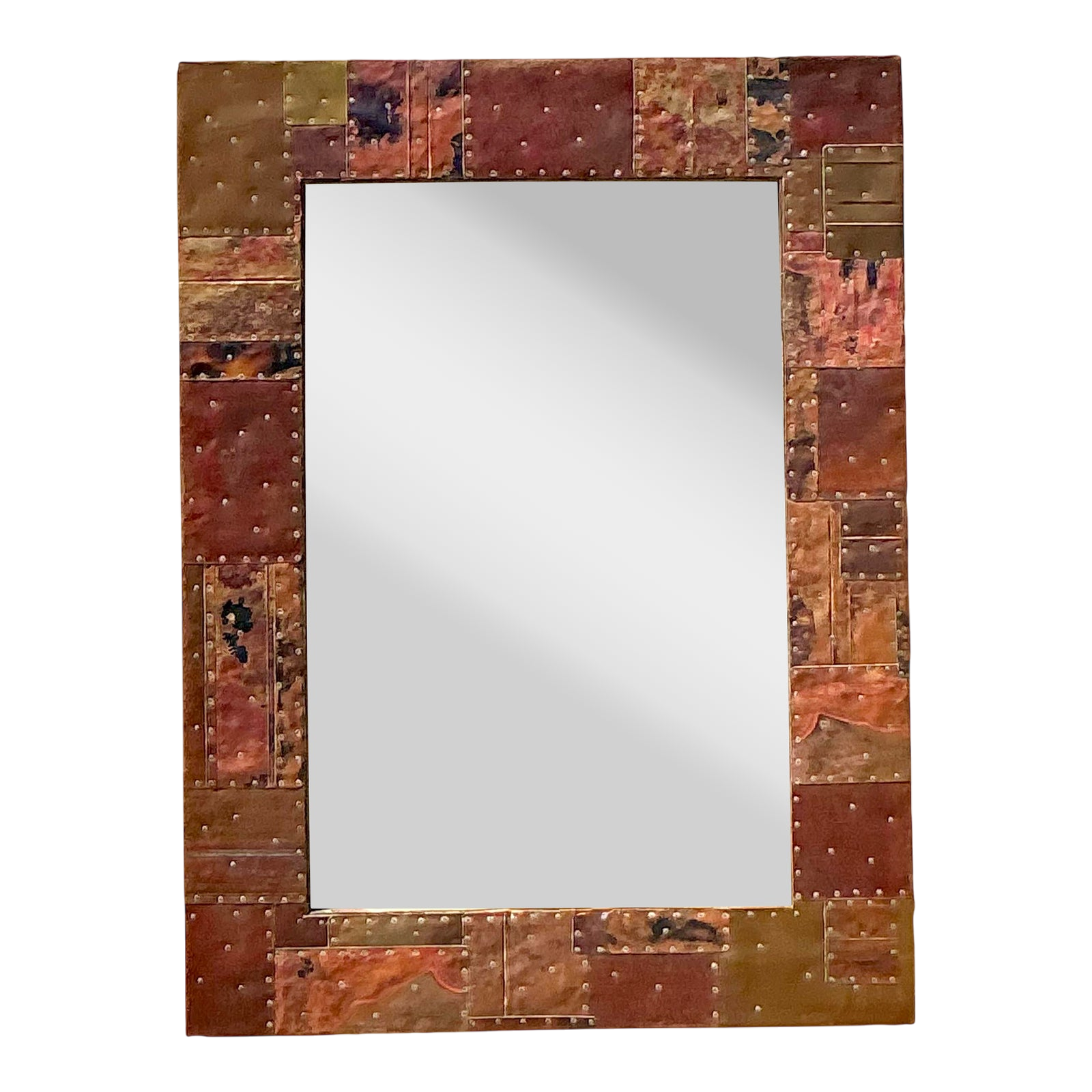 Vintage Boho Patchwork Metal Mirror