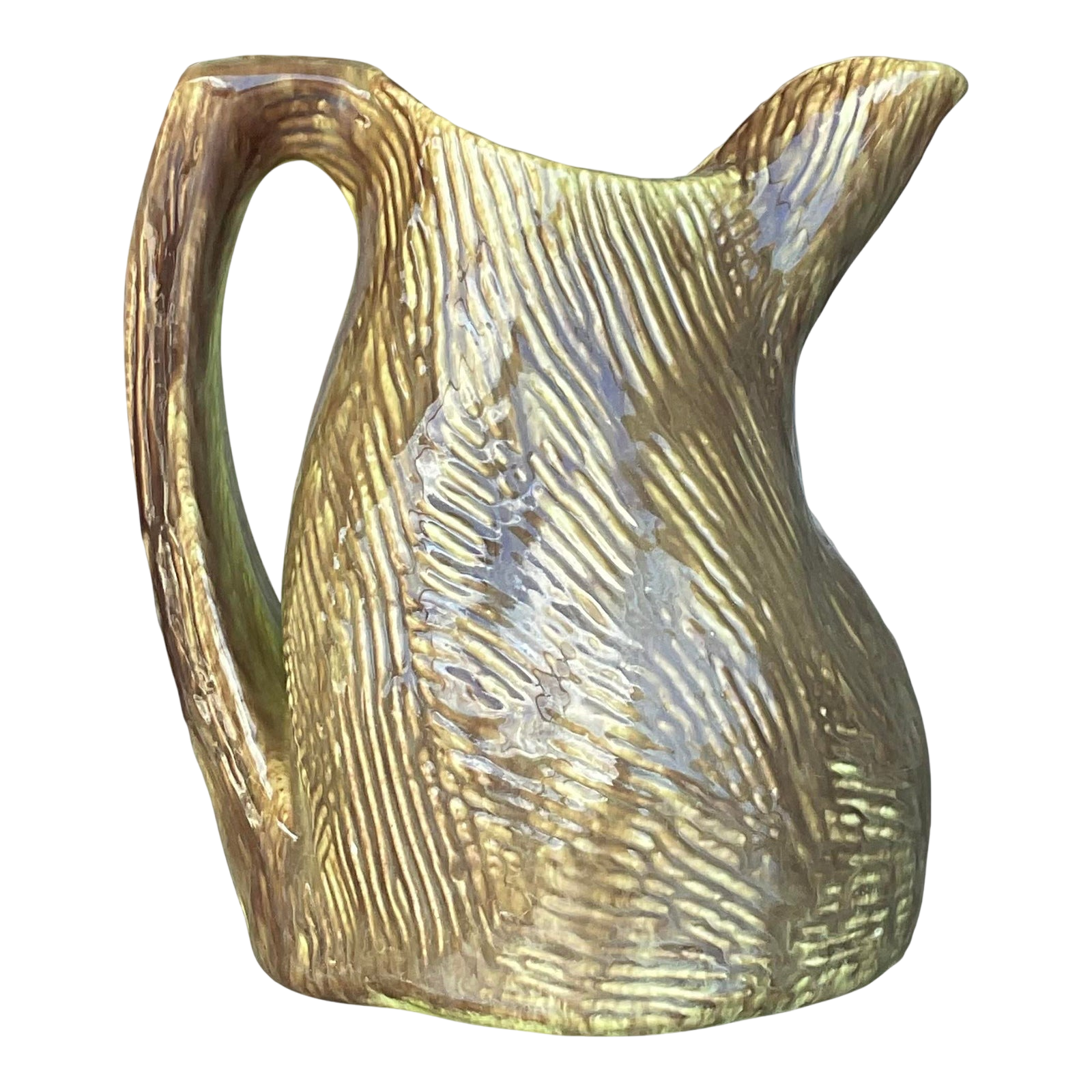 Vintage Boho Signed Glazed Studio Pottery Pitcher