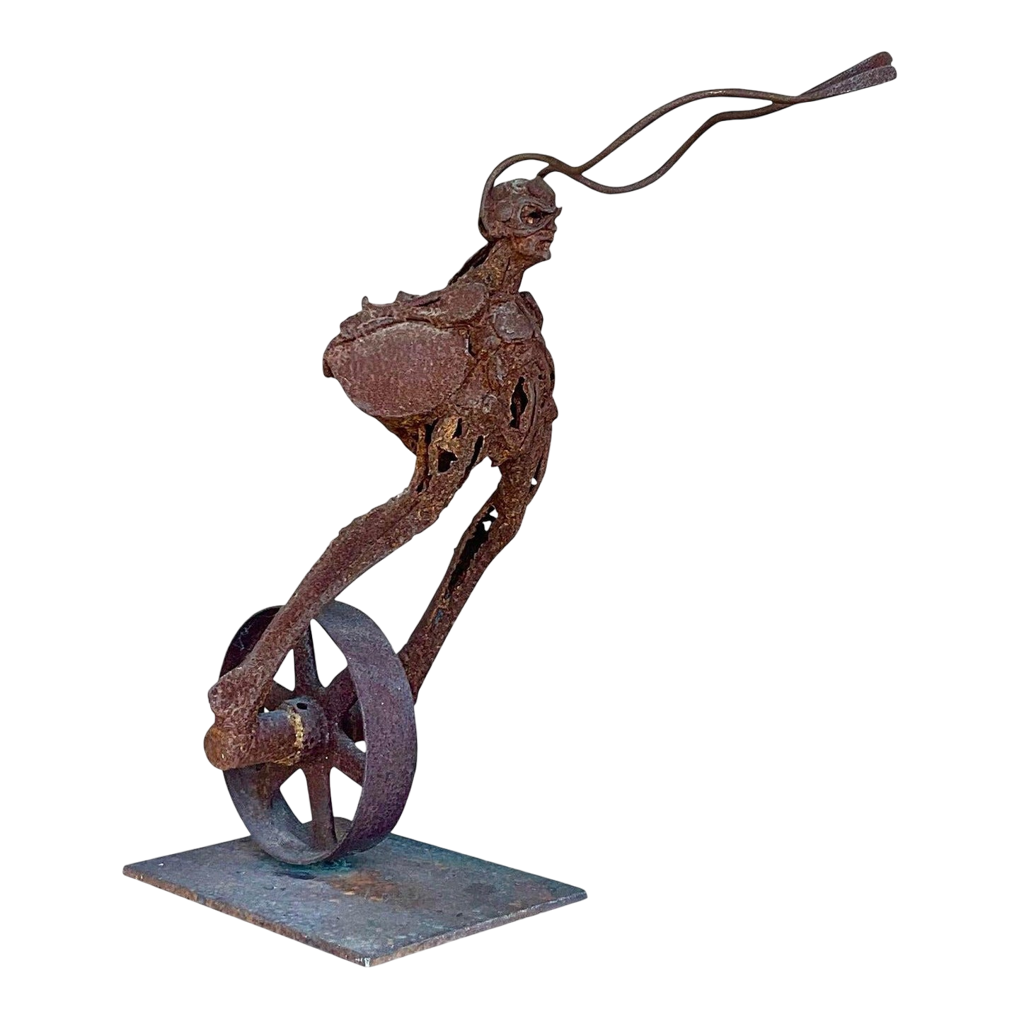 Vintage Boho Distressed Abstract Sculpture