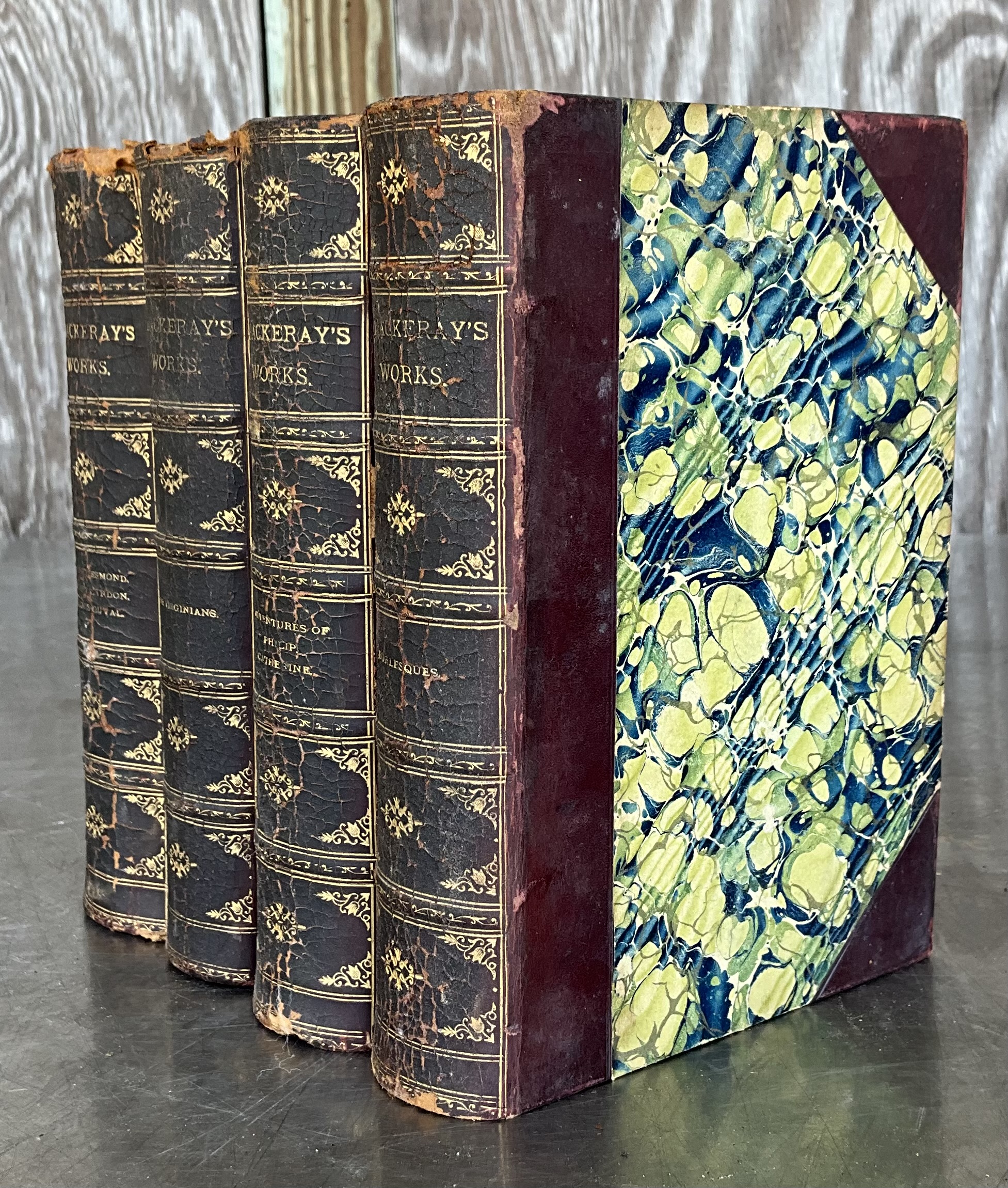 The Works of William Makepeace Thackeray – 8 Volume Set - Side view