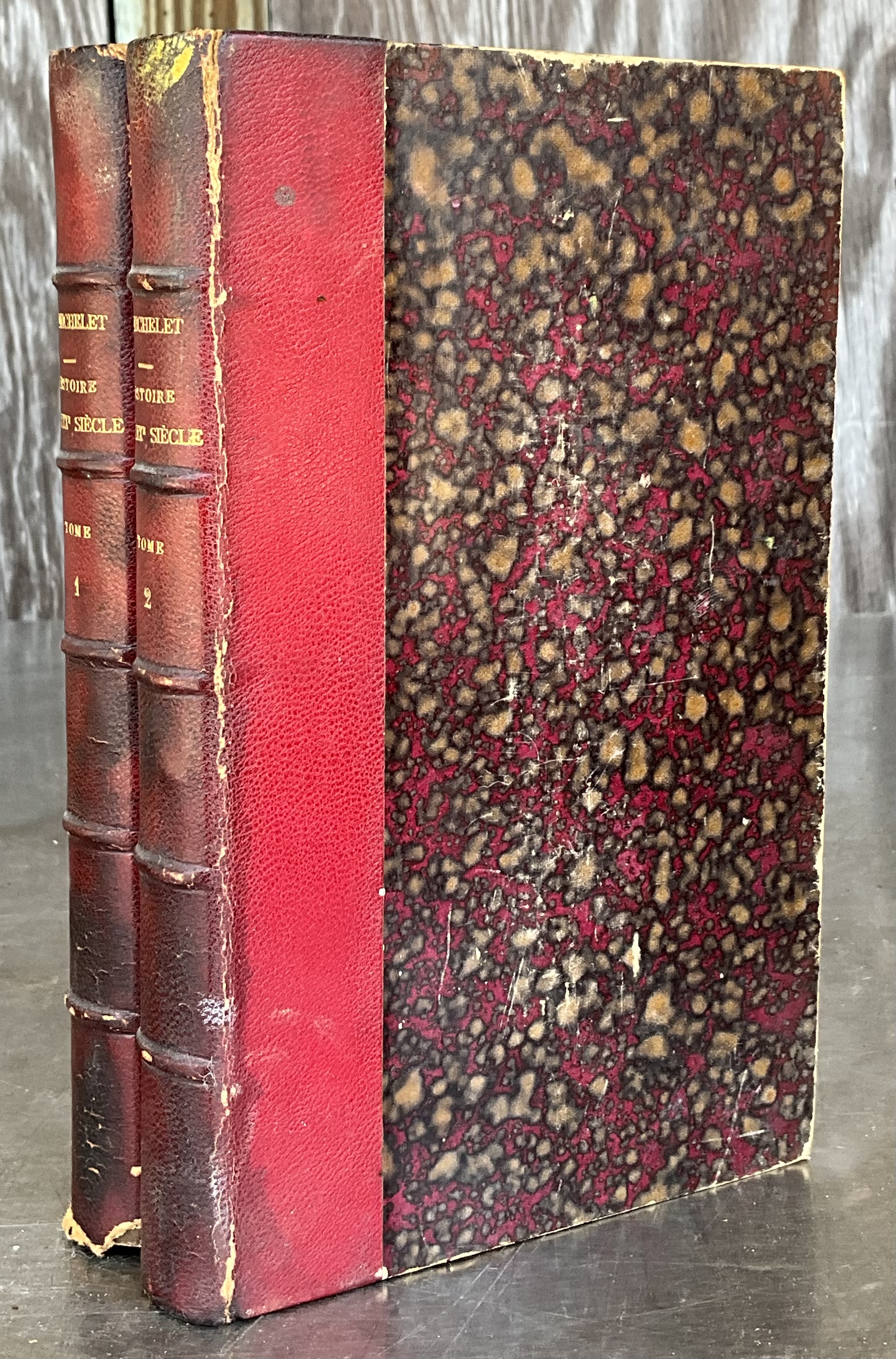 Vintage Jules Michelet – Histoire du XIXe Siècle- 2 Volume Set - Back view