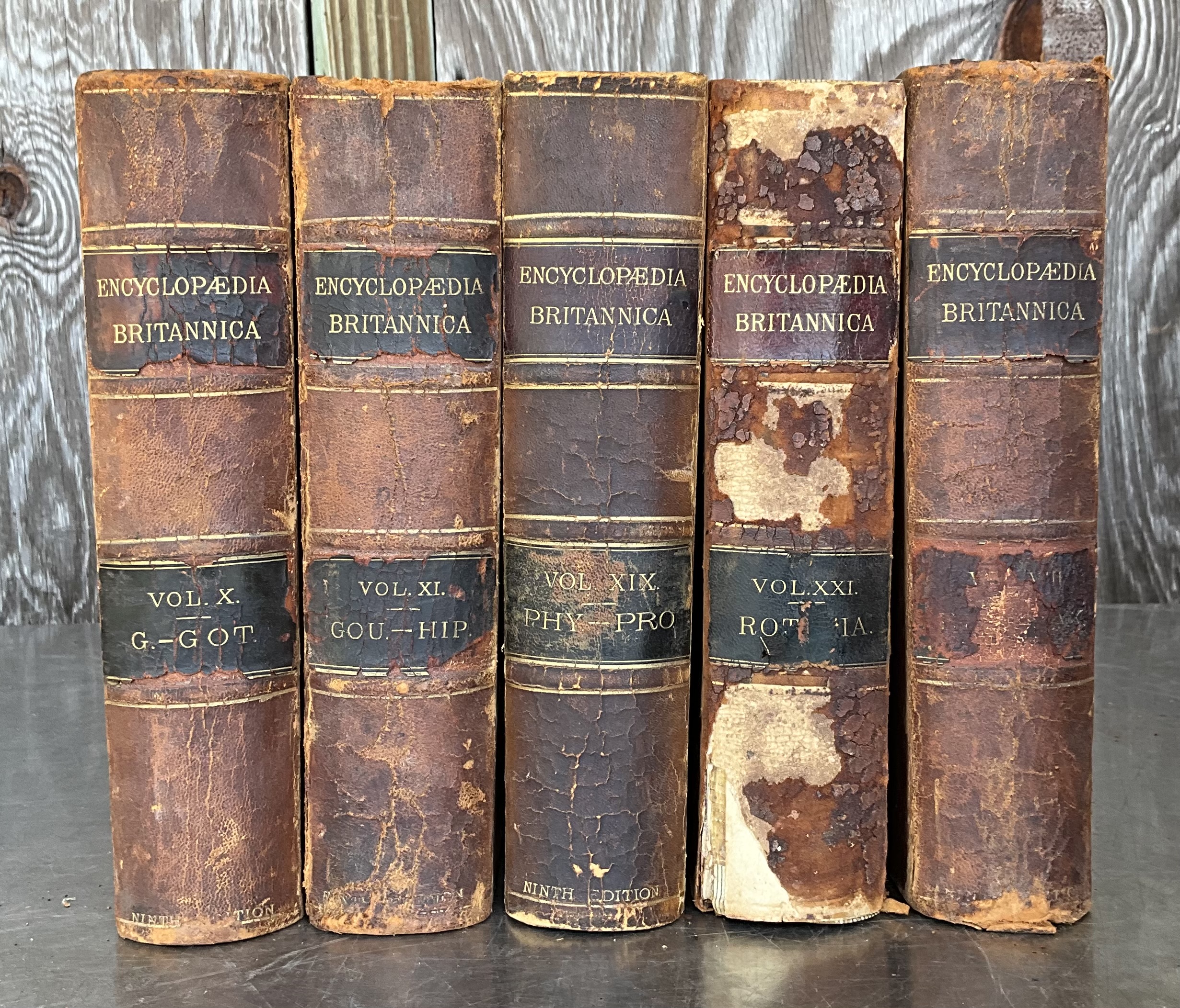 Vintage Encyclopedia Britannica- Set of 5 - Detail view