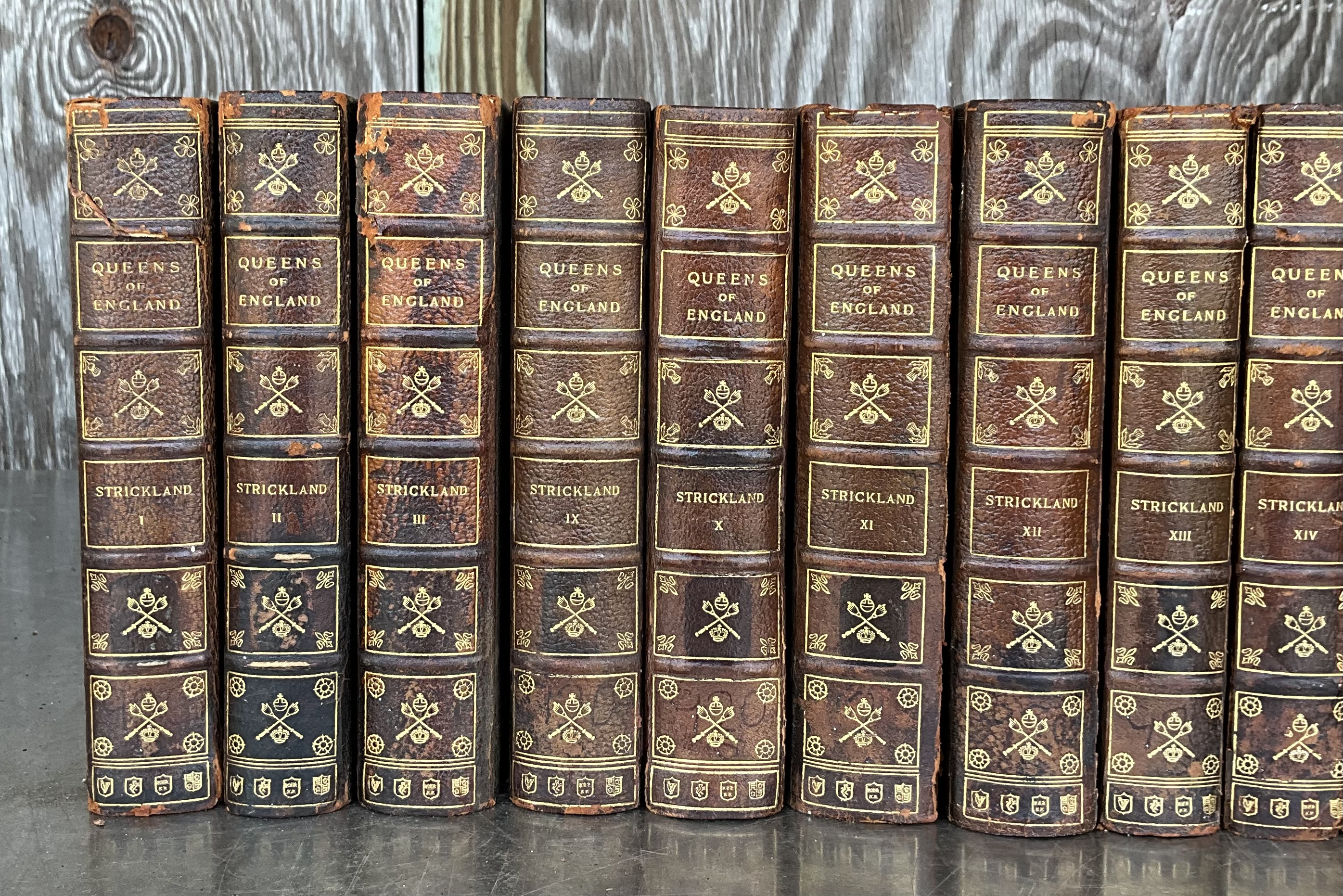 Vintage Queens of England Strickland 15 Volume Set - Top view