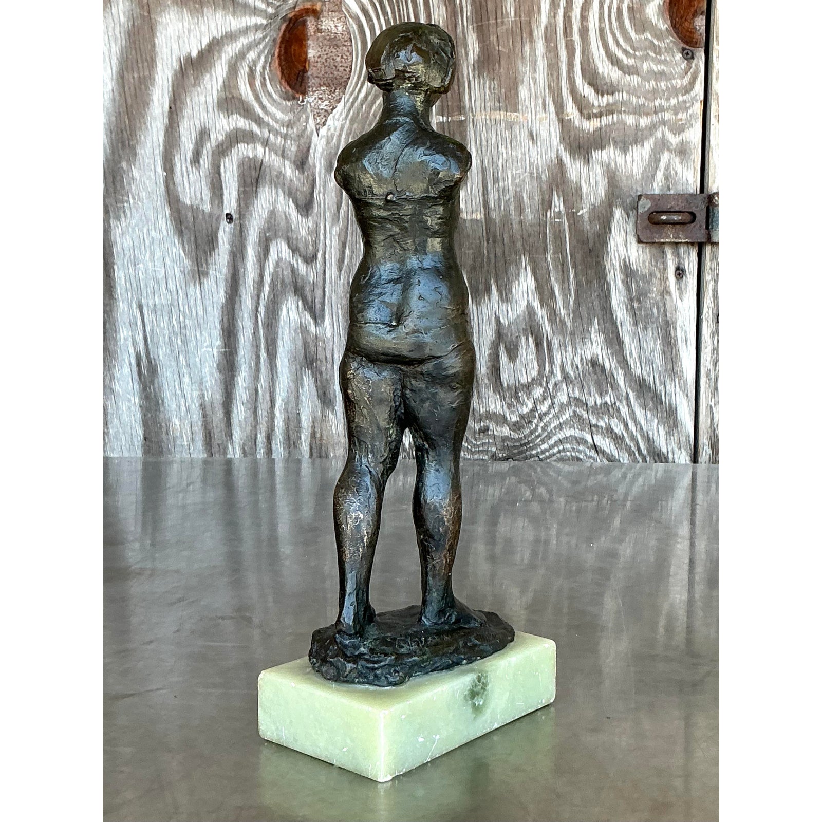 Vintage Boho Bronze Female Figure - Back view