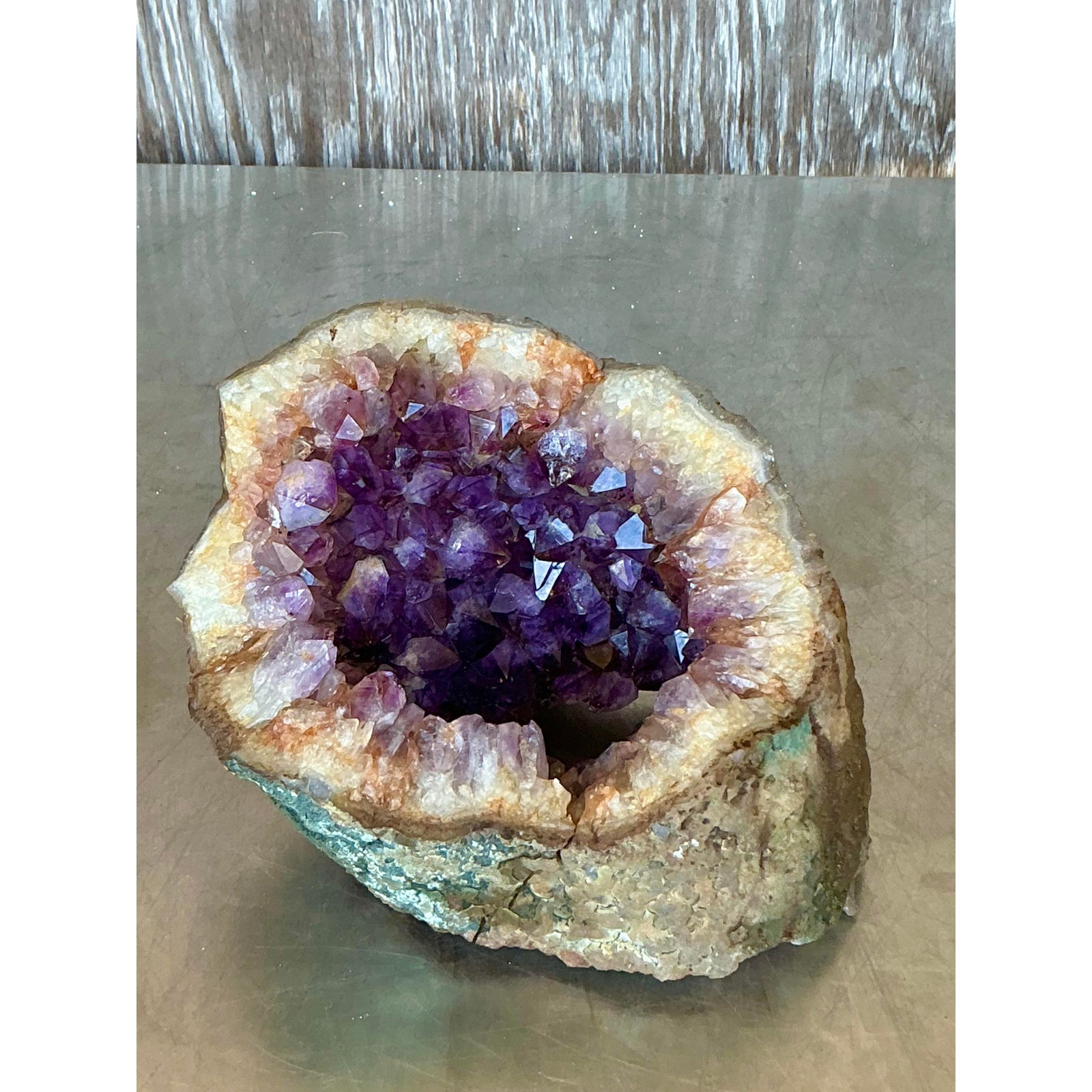Vintage Boho Amethyst Geode - Side view
