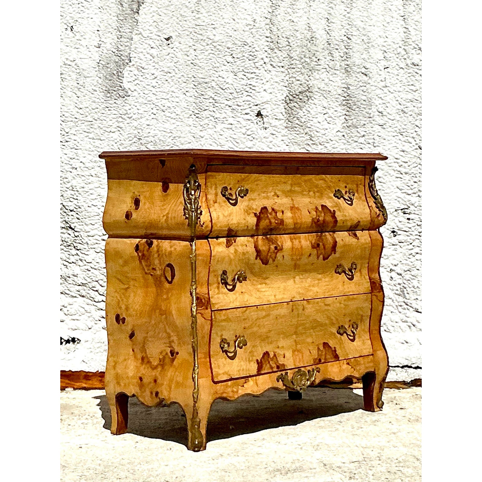 Vintage Boho Burl and Ormolu Chest of Drawers - Top view