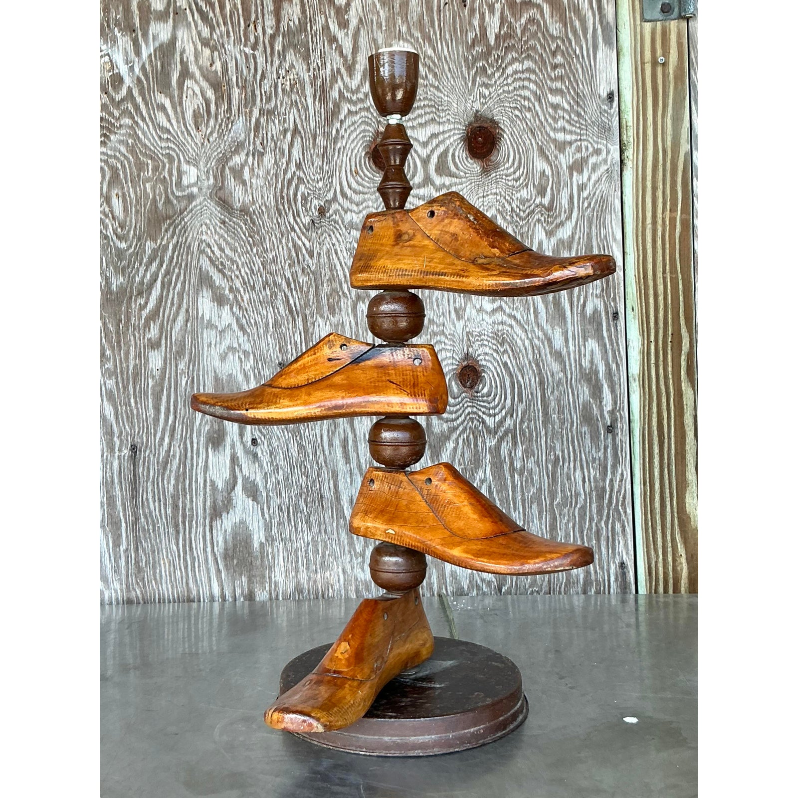 Vintage Boho Shoe Mold Lamp - Side view