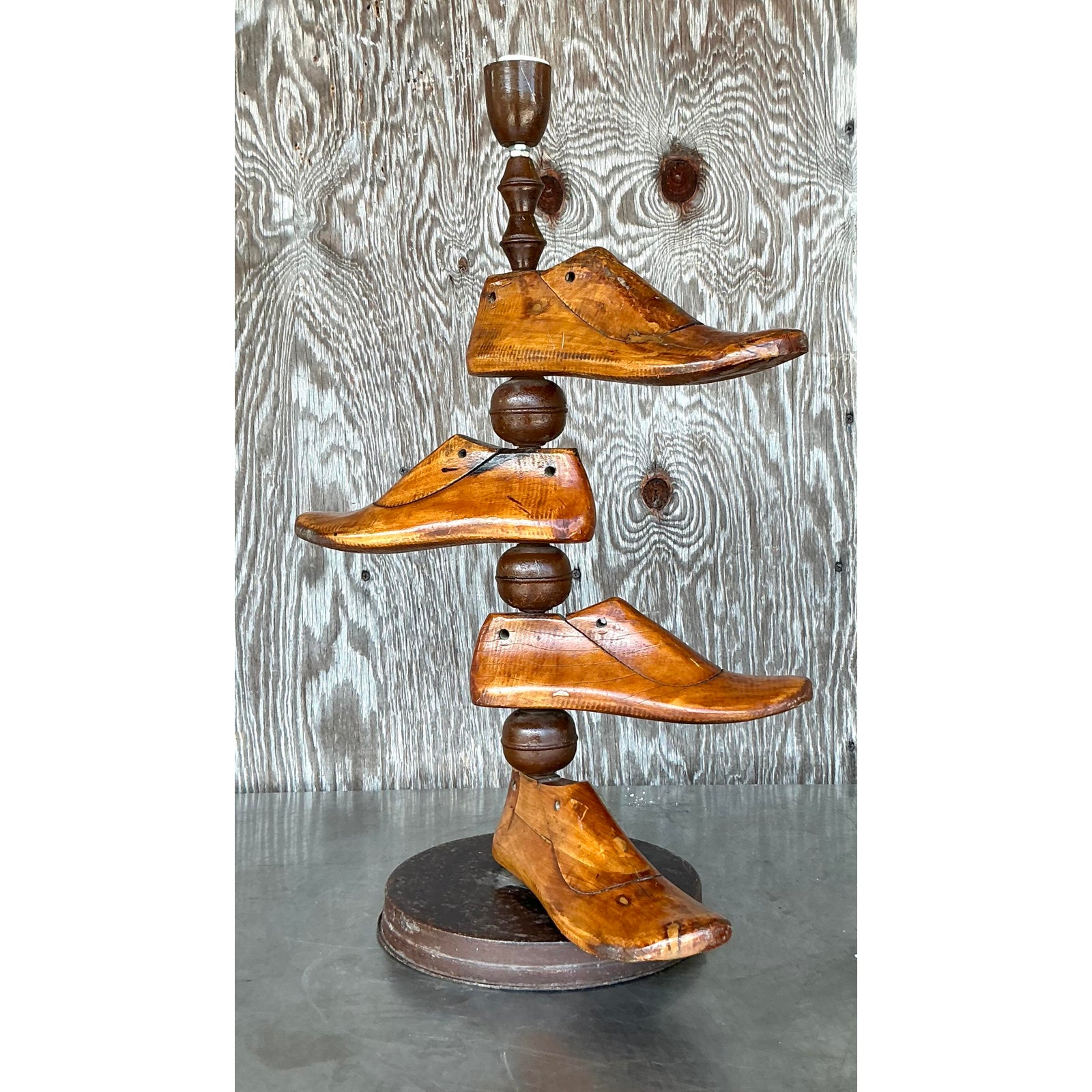 Vintage Boho Shoe Mold Lamp - Top view