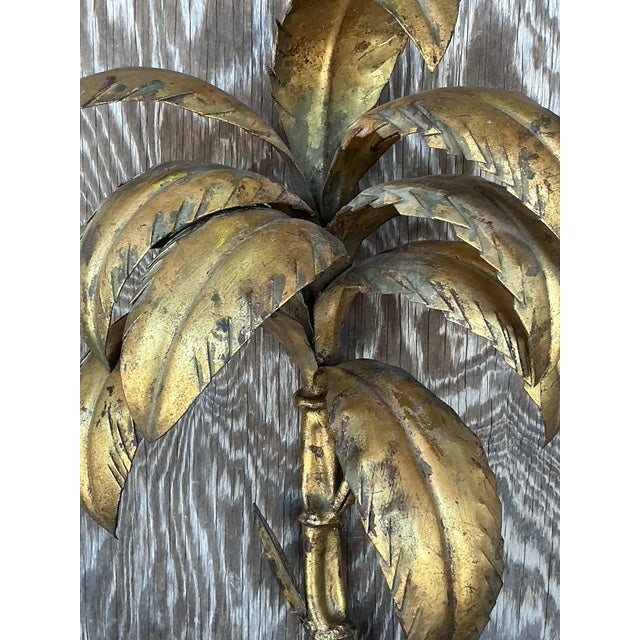 Vintage Regency Gilt Palm Wall Candle Sconce - Top view