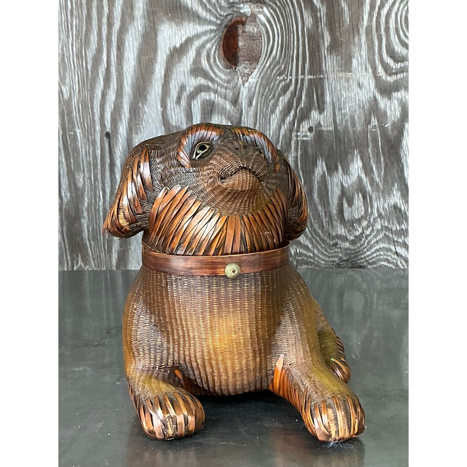 Vintage Shanghai Handicrafts Weave Dog - Top view