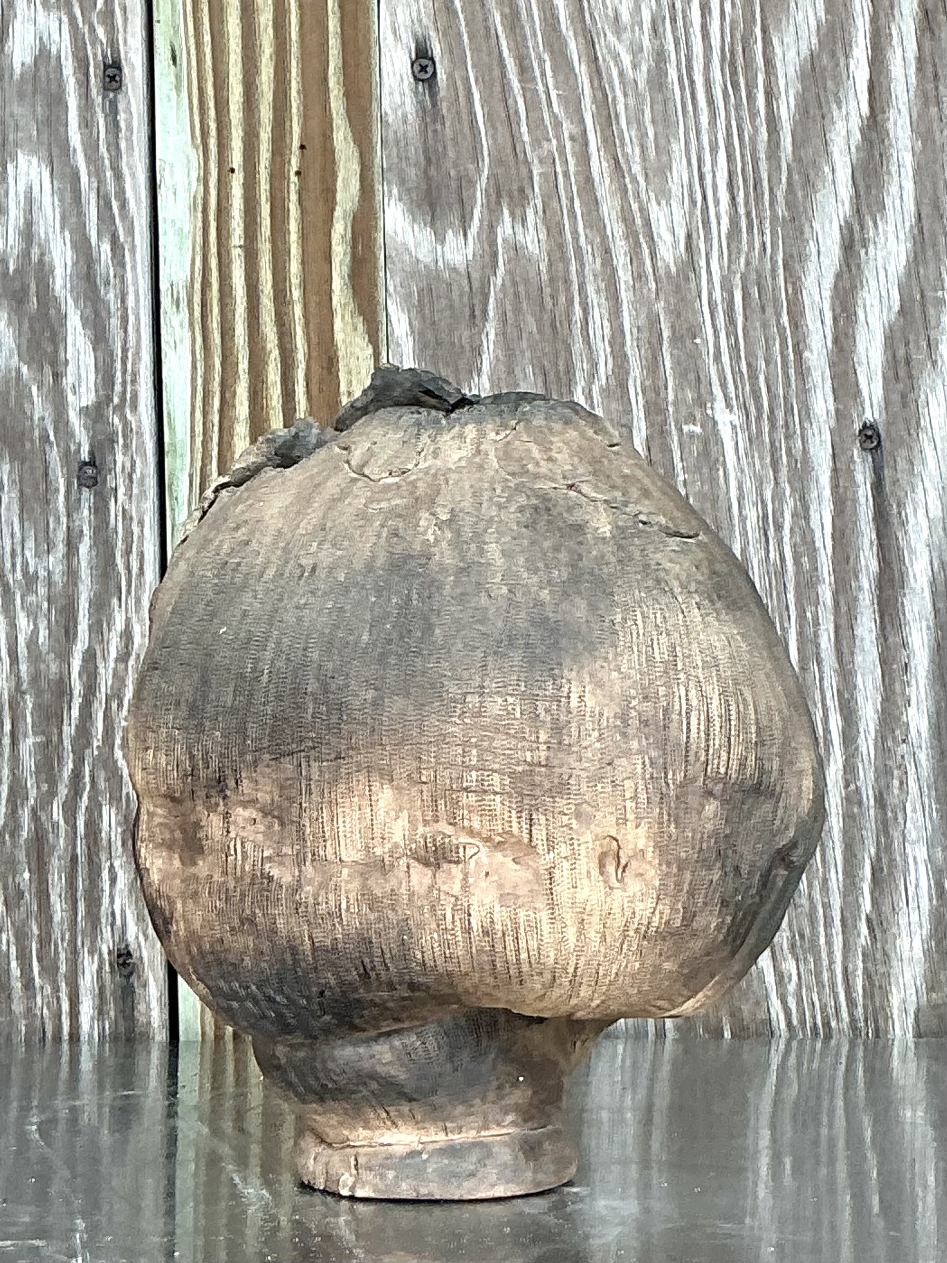 Vintage Boho Original Studio Pottery Vase - Back view