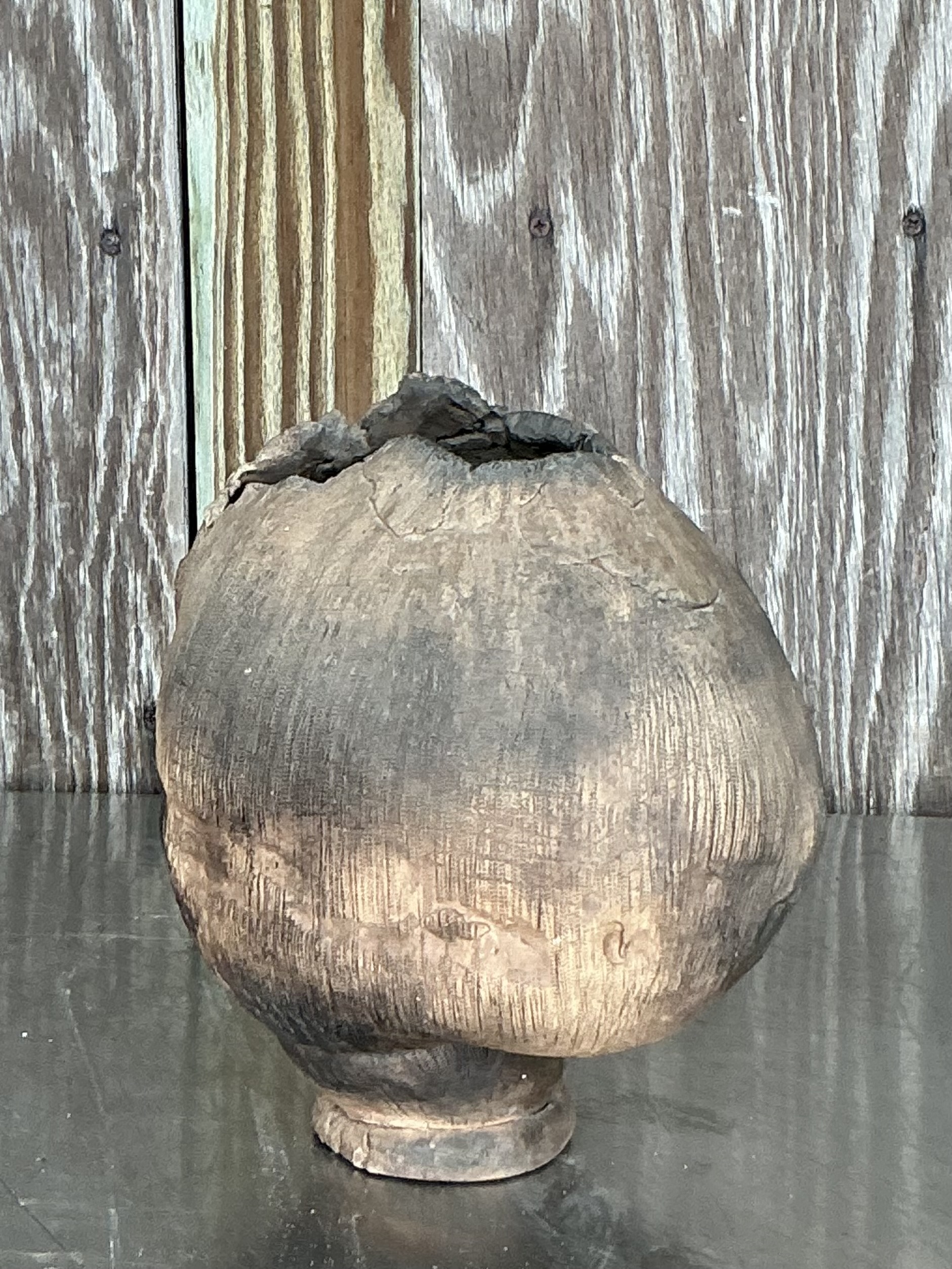 Vintage Boho Original Studio Pottery Vase - Top view