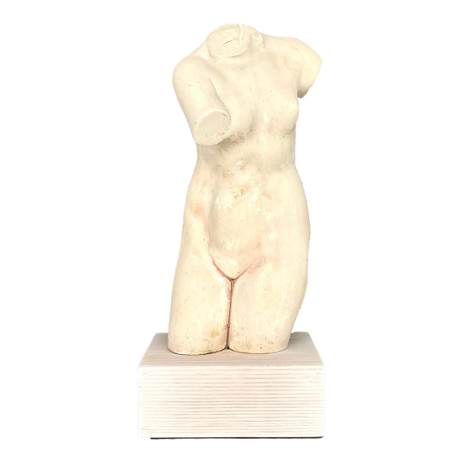 Late 20th Century Vintage Boho Plaster Torso of Woman