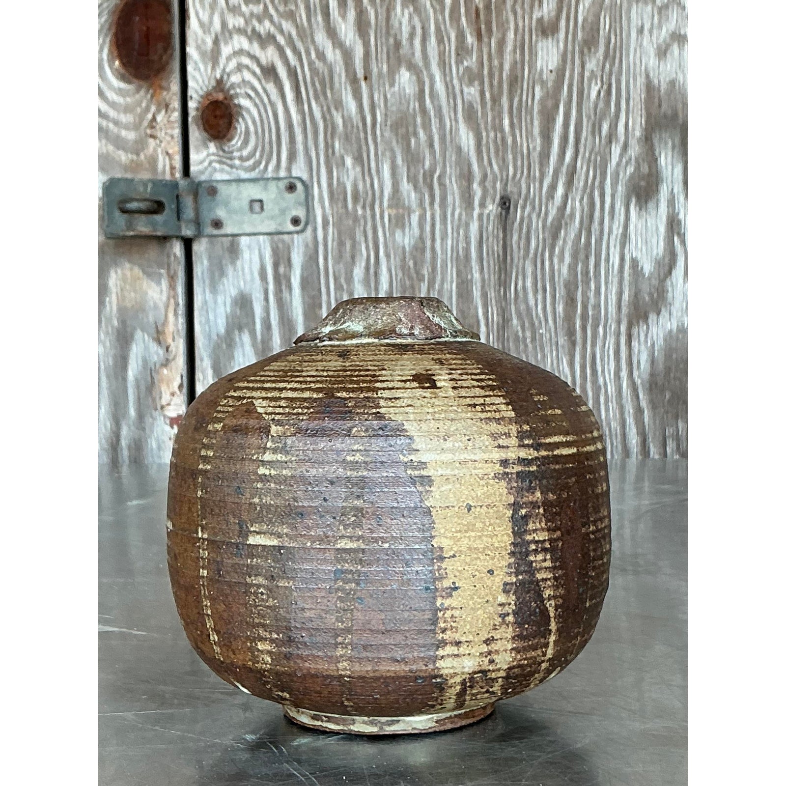 Vintage Boho Studio Pottery Vase - Side view