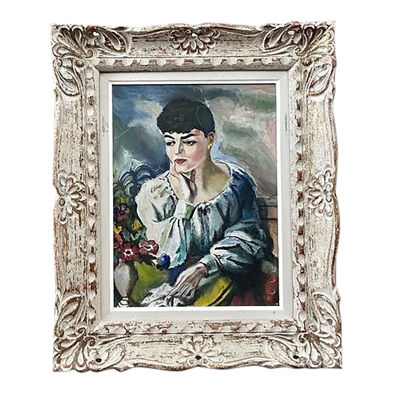 Vintage Regency Original Oil Portrait on Canvas